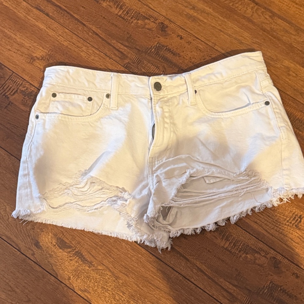 Lucky Brand Ivory Frayed Jean Shorts